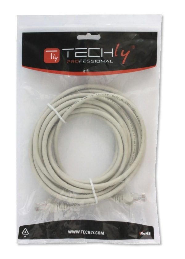 Cavo di rete Patch in CCA Cat.5E Grigio UTP 0,25m TECHLY PROFESSIONAL - immagine 2