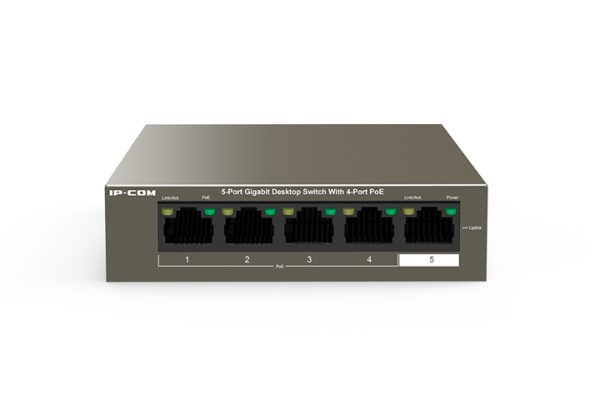 Switch 5 Porte Gigabit Desktop con 4 porte PoE+ IP-COM - immagine 2