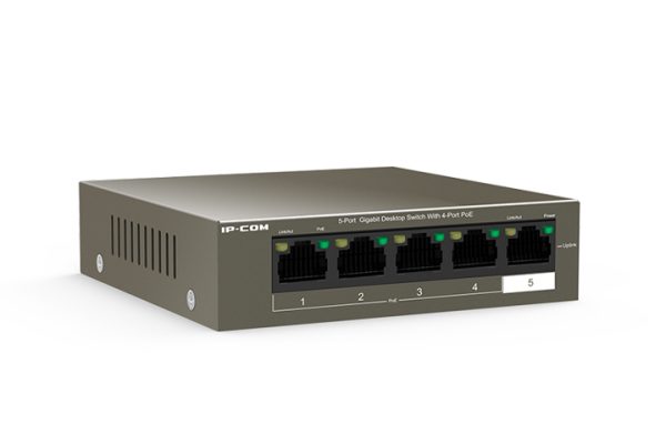 Switch 5 Porte Gigabit Desktop con 4 porte PoE+ IP-COM - immagine 3