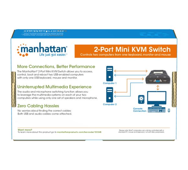 Switch KVM Mini 2 Port USB con Audio MANHATTAN - immagine 9