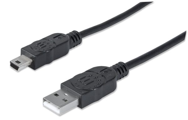 Cavo USB 2.0 A/mini B 5 pin 1,8m Nero MANHATTAN